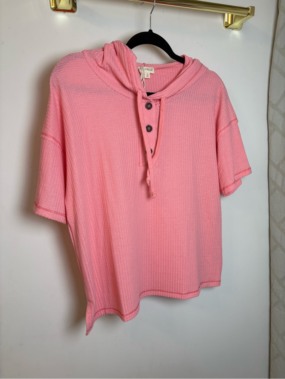 NWT Pink Hem & Thread Top